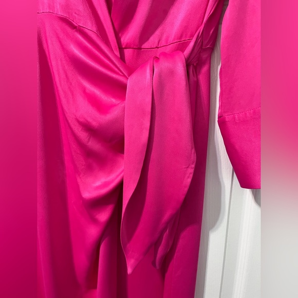 ZARA LIMITED EDITION SHIRT DRESS TIE DETAIL FUCHSIA - Picture 8 of 8